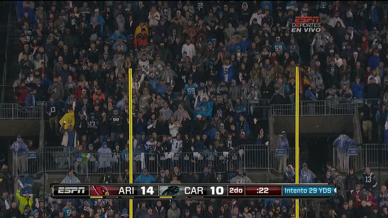 Illustration for article titled Fan In Charlotte Is Pointing A Light At Graham Gano During FG Attempts